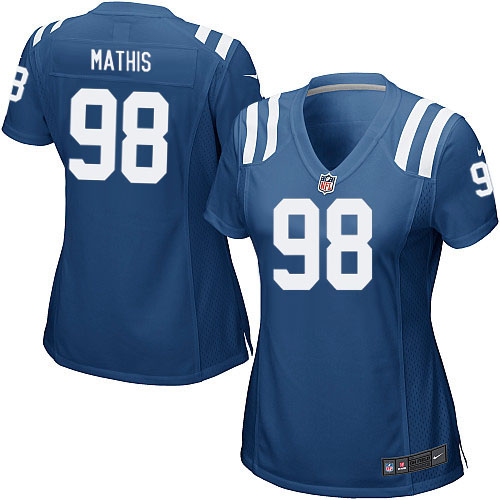 Women's Game Robert Mathis Nike Jersey Royal Blue Home - #98 NFL Indianapolis Colts